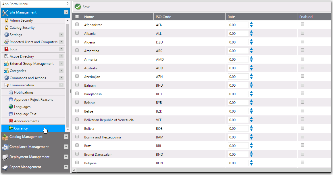Communication &gt; Currency View